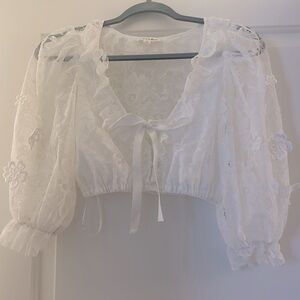 NWOT For Love and Lemons Frilly Crop Top XS